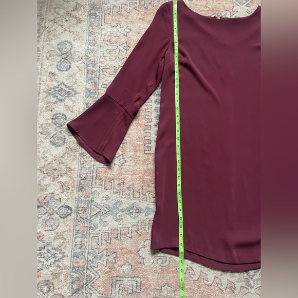 Adrienne Vittadini Burgundy Bell Sleeve Whimsigoth Romantic Fairy Dress Women 6 - Picture 3 of 4